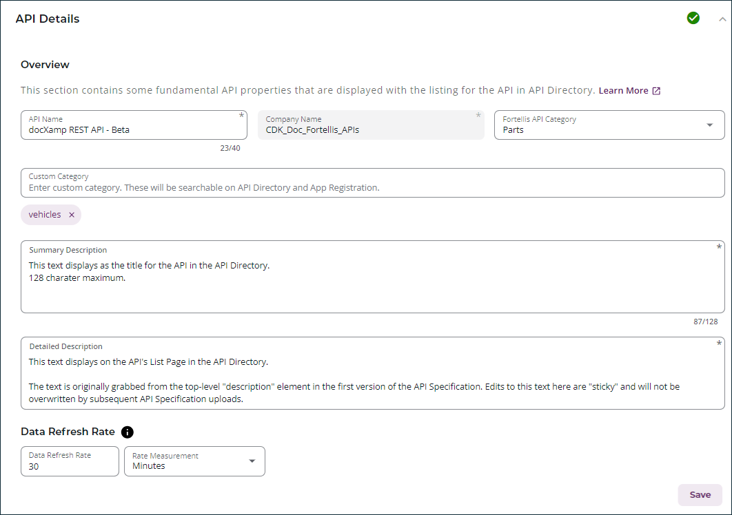 The API Summary
