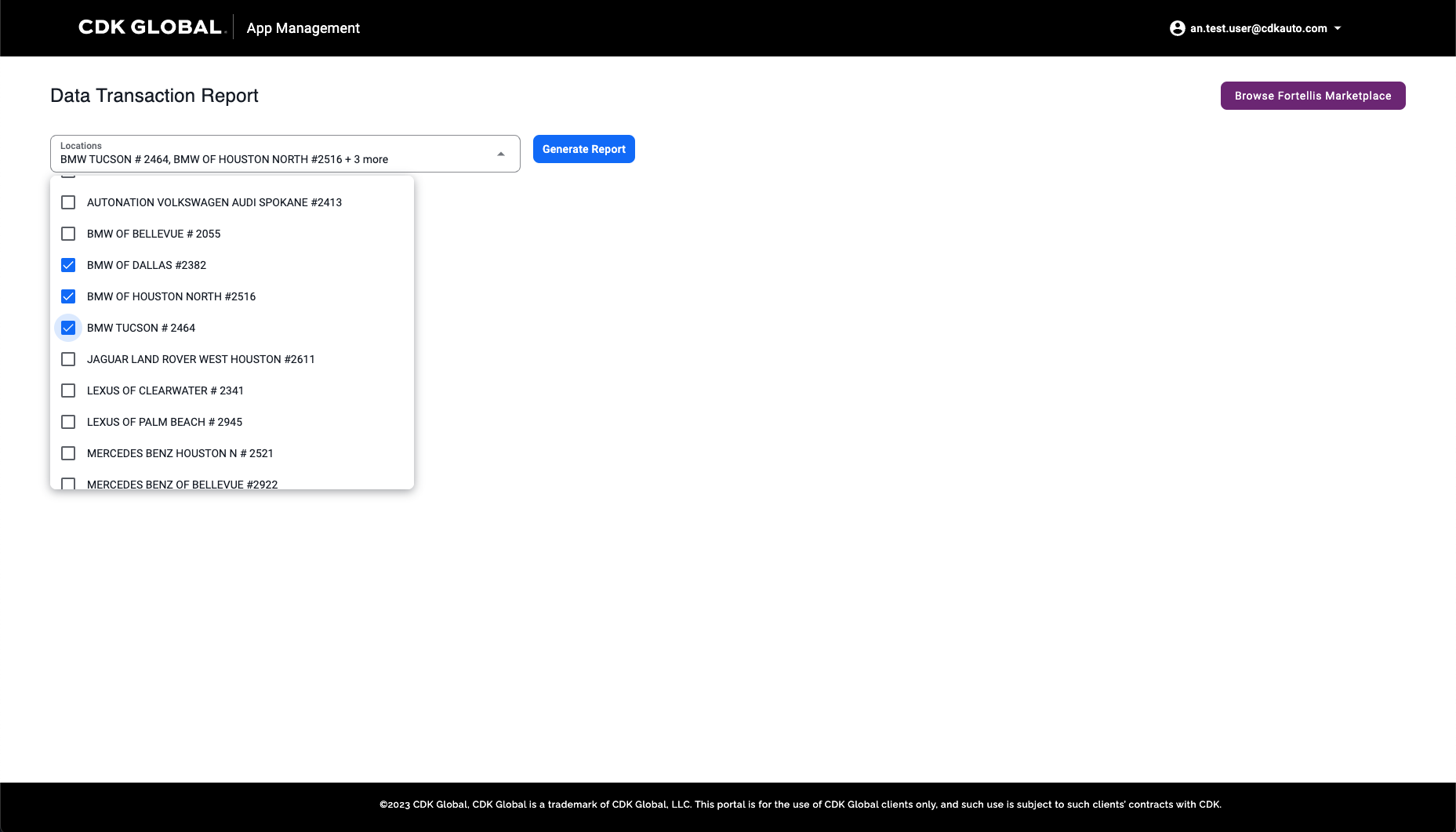 Viewing the Data Transaction Report